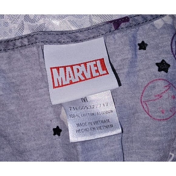Marvel Avengers Cartoon Character Gray Scrub top With Funko Style Graphics Work - Picture 2 of 4